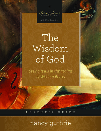 The Wisdom Of God - Seeing Jesus In The Old Testament