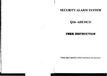 Security Alarm System Q16-ademco User Instruction - Topkodas
