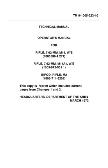 TM 9-1005-223-10 TECHNICAL MANUAL OPERATOR'S 