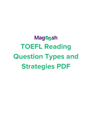 TOEFL Reading Question Types And Strategies PDF