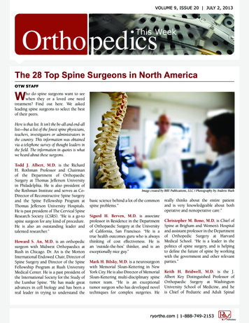 The 28 Top Spine Surgeons In North America