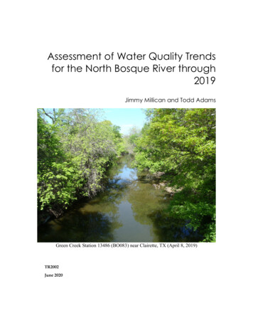 Assessment Of Water Quality Trends For The North Bosque River . - TIAER