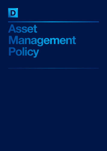 Asset Management Policy - Australian Energy Regulator