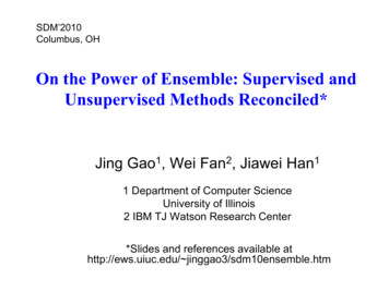 On The Power Of Ensemble: Supervised And Unsupervised Methods . - SIAM