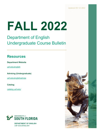Updated 05/12/2022 FALL 2022 - Usf.edu
