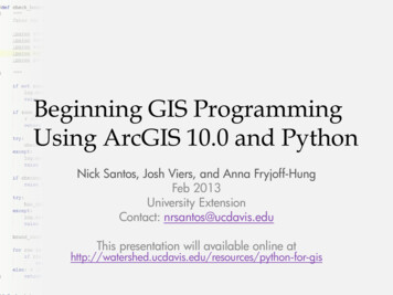 Beginning GIS Programming Using ArcGIS 10