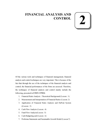FINANCIAL ANALYSIS AND CONTROL 2