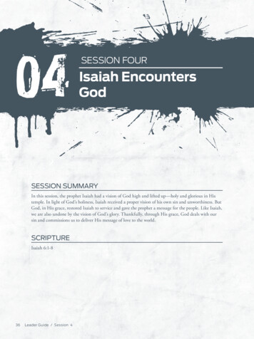 SESSION FOUR Isaiah Encounters God - Dawsonchurch 