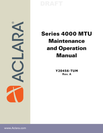 Series 4000 MTU Maintenance And Operation Manual - FCC ID