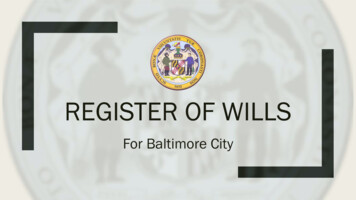 REGISTER OF WILLS - Maryland