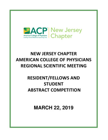 New Jersey Chapter American College Of Physicians Regional . - Acpnj