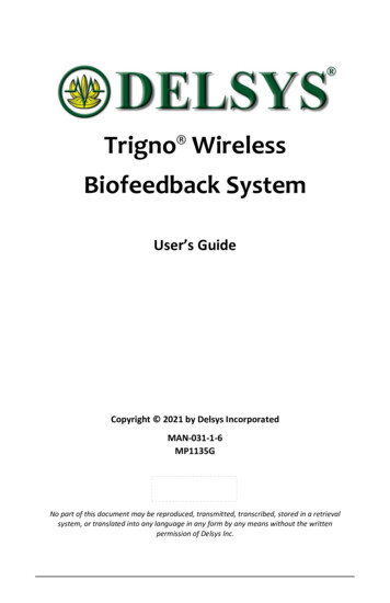 Trigno Wireless Biofeedback System User's Guide - Delsys