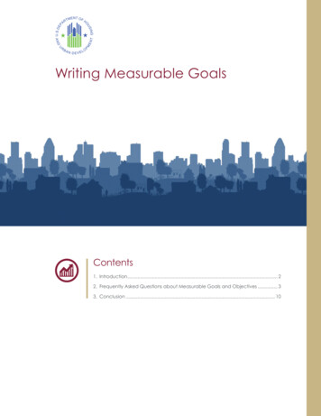 Writing Measurable Goals - HUD Exchange