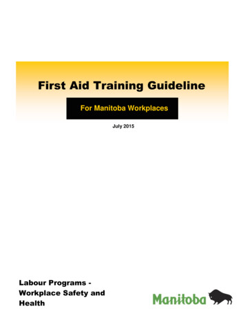 First Aid Training Guideline - Province Of Manitoba