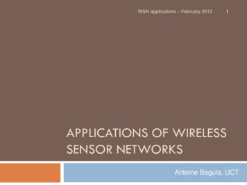 APPLICATIONS OF WIRELESS SENSOR NETWORKS