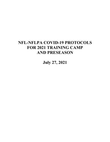 NFL-NFLPA COVID-19 PROTOCOLS FOR 2021 TRAINING CAMP AND PRESEASON July .