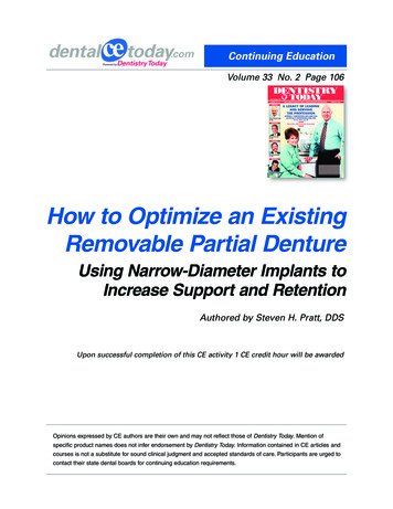 How To Optimize An Existing Removable Partial Denture