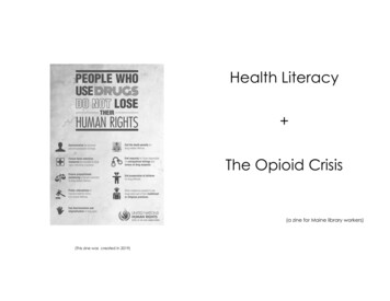 Health Literacy The Opioid Crisis - Colorado.edu