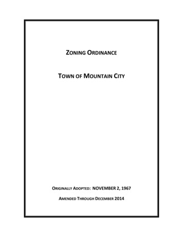 ZONING ORDINANCE - Mountain City, TN