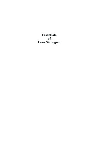 Essentials Of Lean Six Sigma - Elsevier