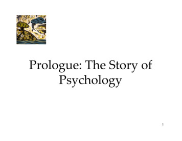 Prologue: The Story Of Psychology