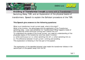 Avoiding Of Transformer Inrush Currents With A Transformer .