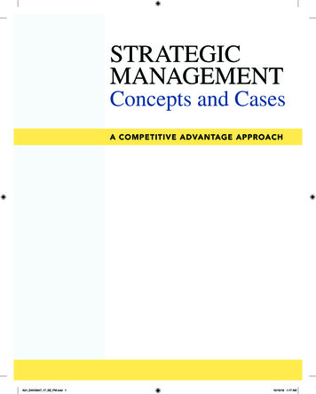 STRATEGIC MANAGEMENT Concepts And Cases