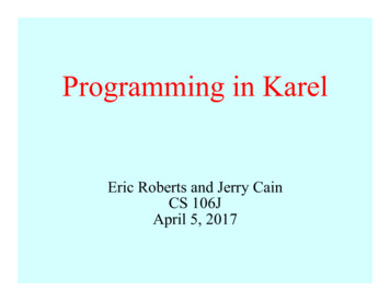 Programming In Karel - Stanford University