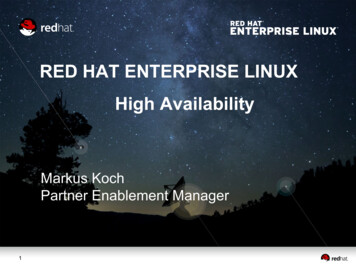 RED HAT ENTERPRISE LINUX High Availability