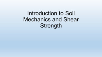 Introduction To Soil Mechanics And Shear Strength
