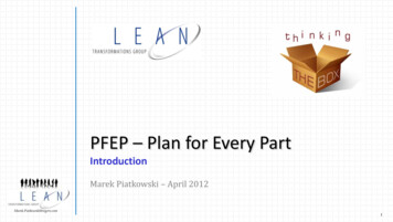 PFEP Plan For Every Part - WordPress 