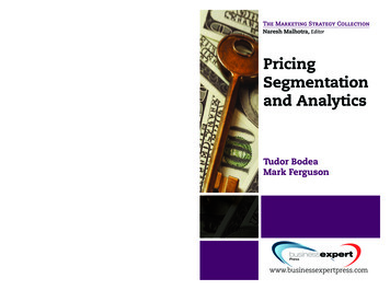 Pricing Segmentation And Analytics