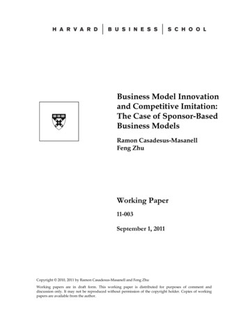 Business Model Innovation And Competitive Imitation: The .