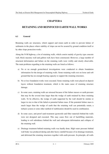 CHAPTER 6 RETAINING AND REINFOCED EARTH WALL WORKS