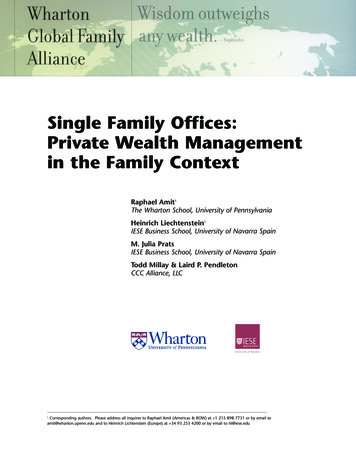 Single Family Offices: Private Wealth Management In The .