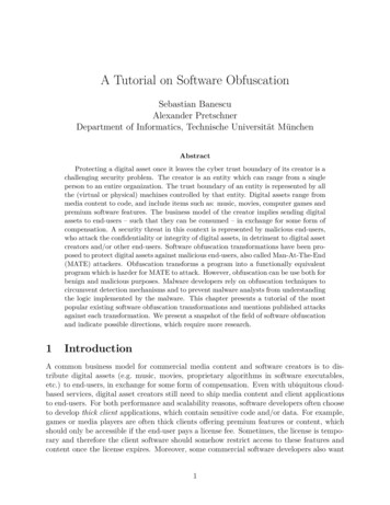 A Tutorial On Software Obfuscation