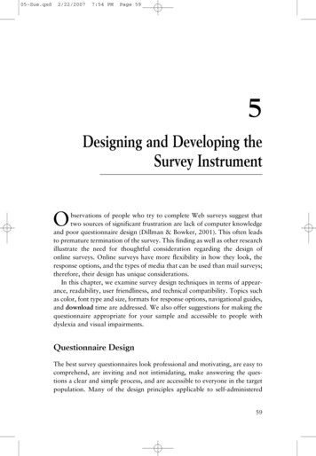 Designing And Developing The Survey Instrument