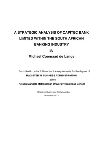 A STRATEGIC ANALYSIS OF CAPITEC BANK LIMITED WITHIN THE .