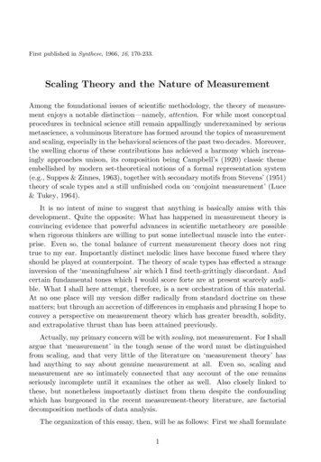 Scaling Theory Andthe Nature Of Measurement