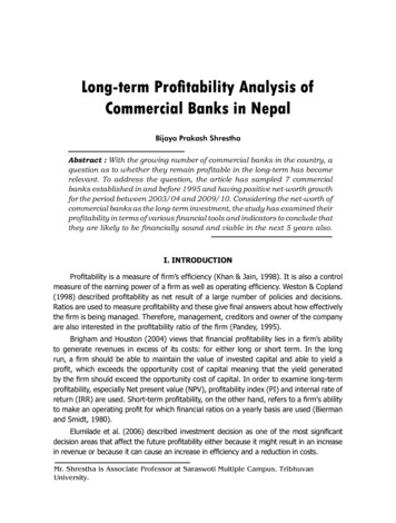 Long-term Profitability Analysis Of Commercial Banks In Nepal