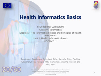 Health Informatics Basics - EHealth Work