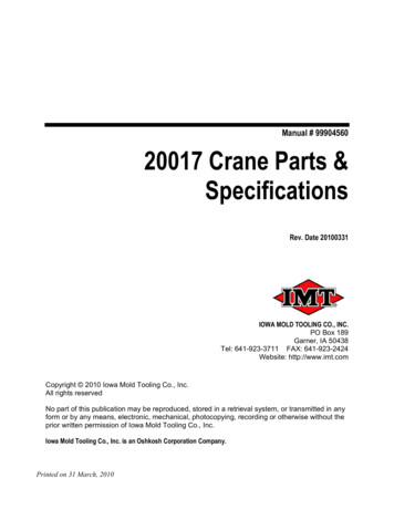 Manual # 99904560 20017 Crane Parts & Specifications