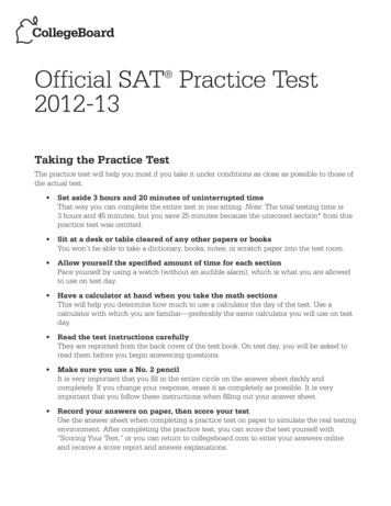 Official SAT Practice Test 2012 13