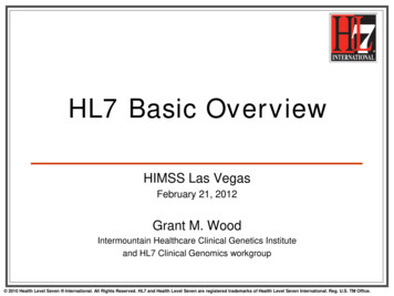 HL7 Basic Overview