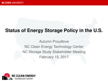 Status Of Energy Storage Policy In The U.S.