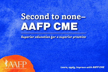 Second To None– AAFP CME