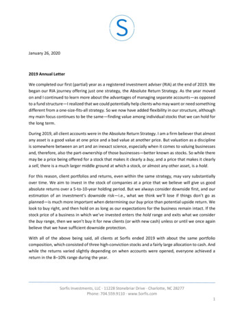2019 Annual Letter - Sorfis