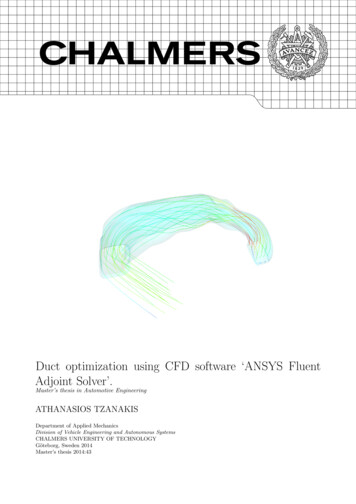 Duct Optimization Using CFD Software ‘ANSYS Fluent Adjoint .