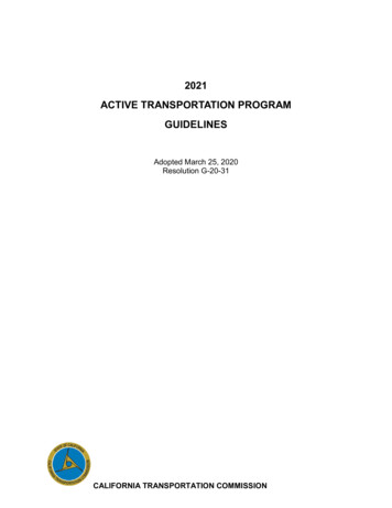 2021 ACTIVE TRANSPORTATION PROGRAM GUIDELINES