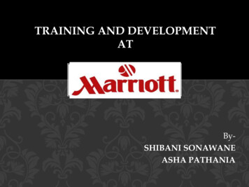 Training And Development At MARRIOTT Int.